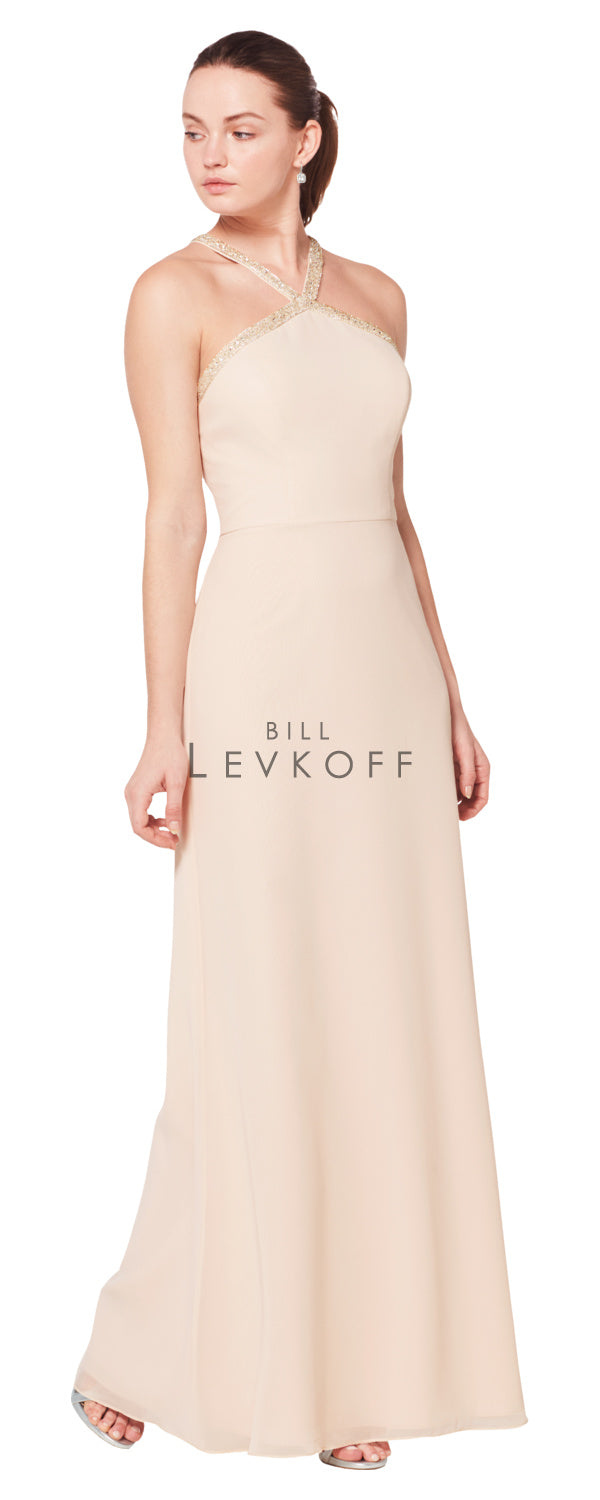 bill levkoff halter bridesmaid dress