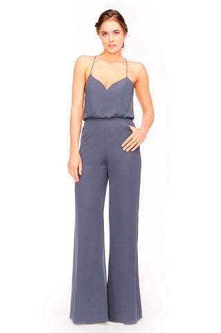 bridesmaid jumpsuit grey