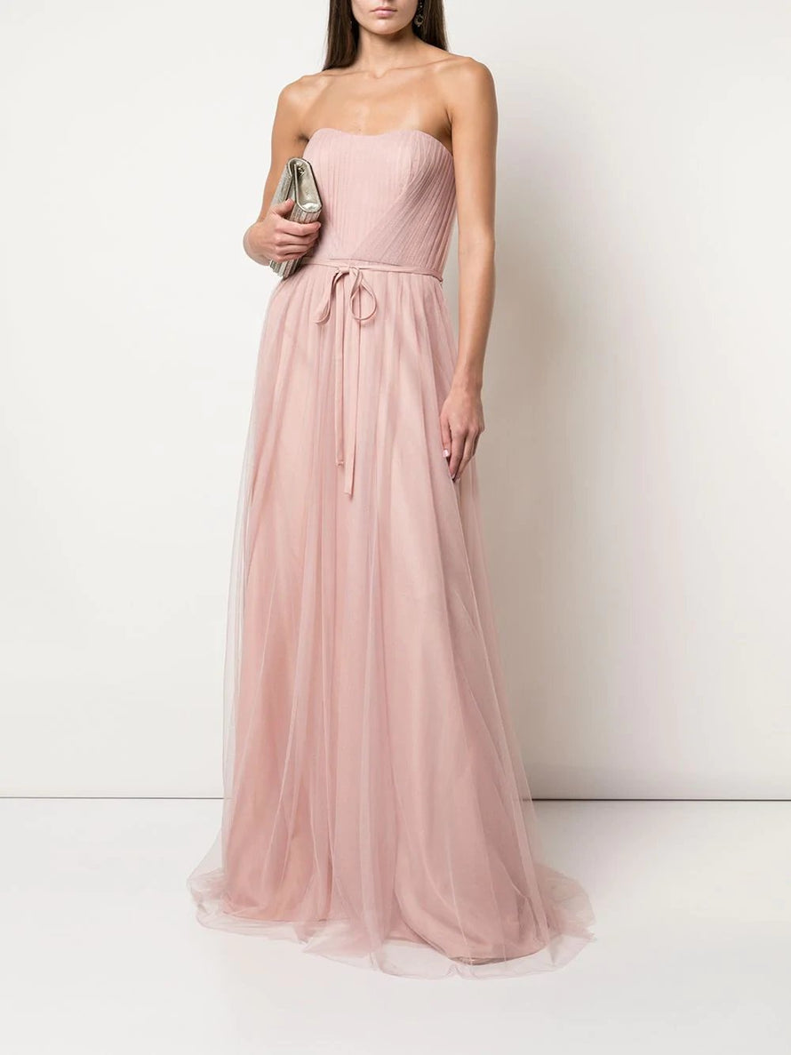 bridesmaid strapless dresses