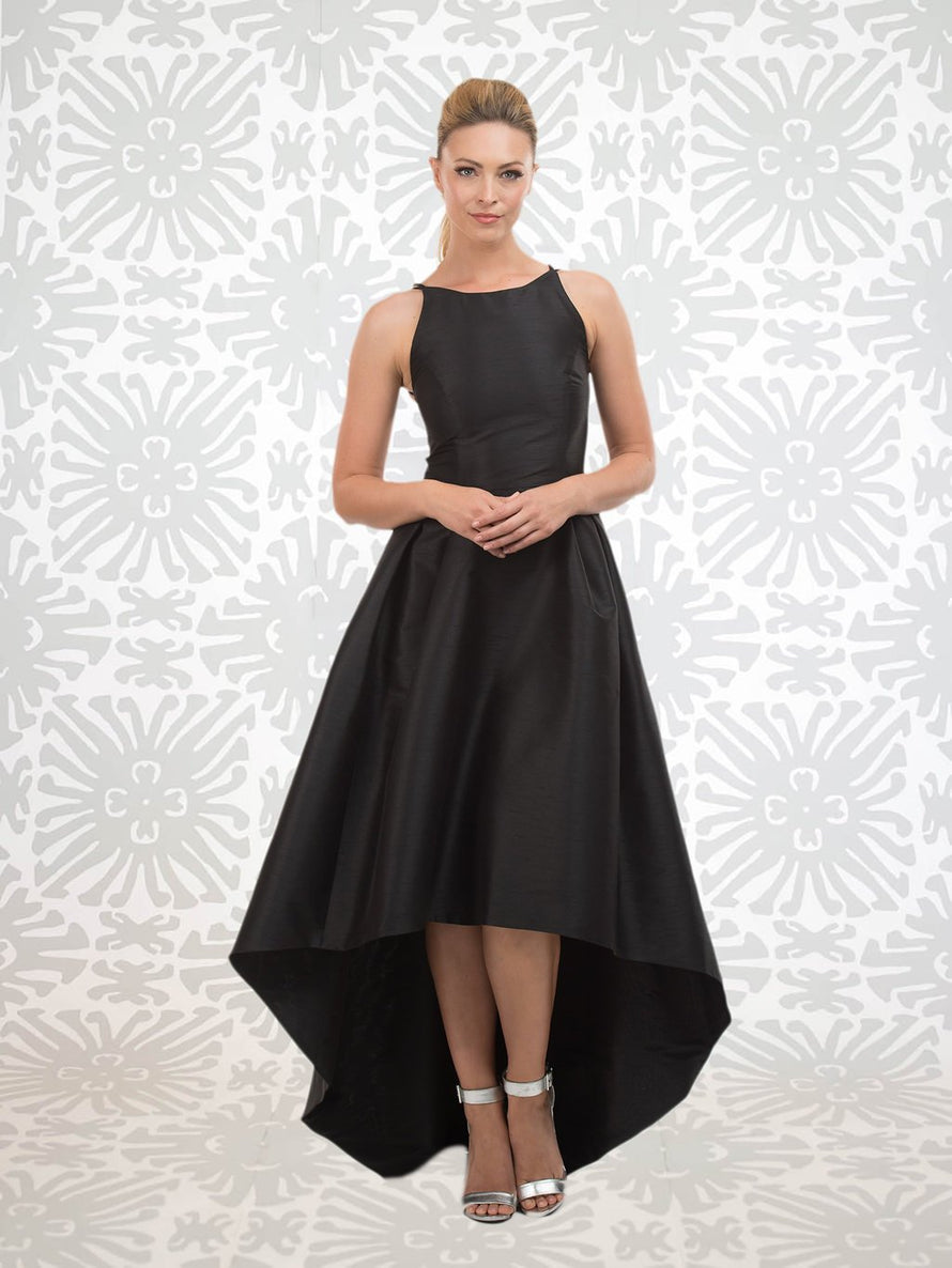 high low black bridesmaid dresses