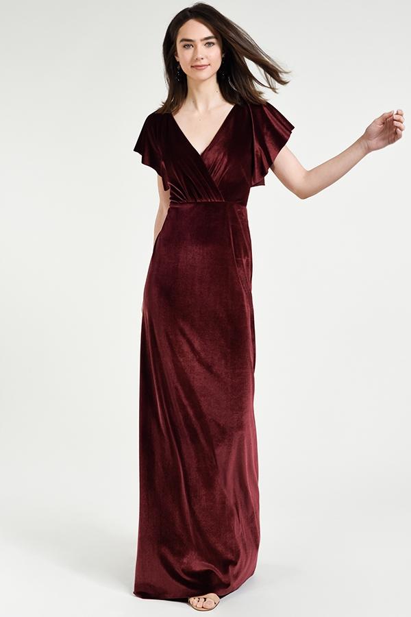 berry velvet dress