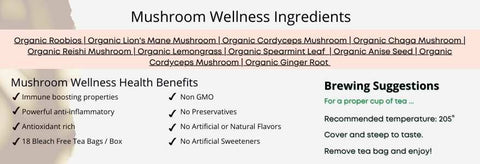 Organic Mushroom Wellness Blend Tea by Buddha Tea