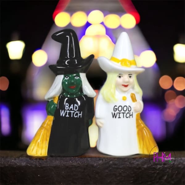 Good Witch Bad Witch Salt and Pepper Shakers Set