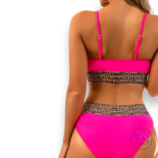 Hot Pink Bombshell Cheetah Full Coverage Bikini The Pretty - The Pretty Hot  Mess