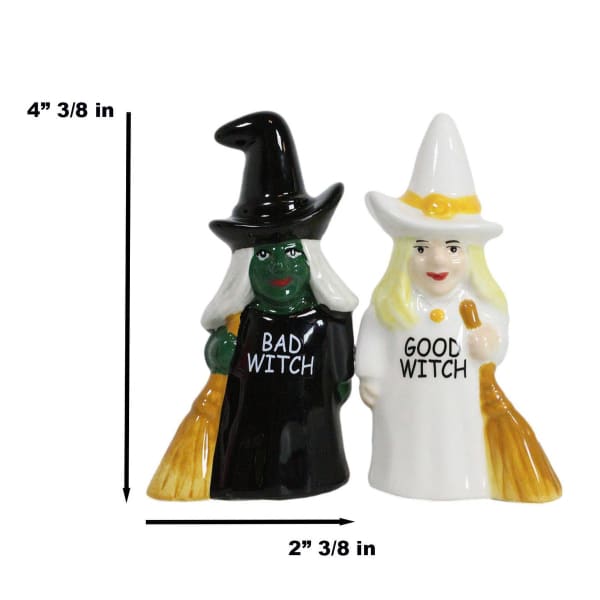 Good Witch Bad Witch Salt and Pepper Shakers Set