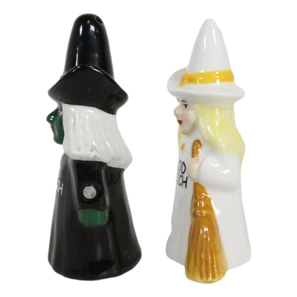 Good & Bad Witch Salt and Pepper Shakers Magnetic Ceramic Kitchen Set  Halloween for sale online