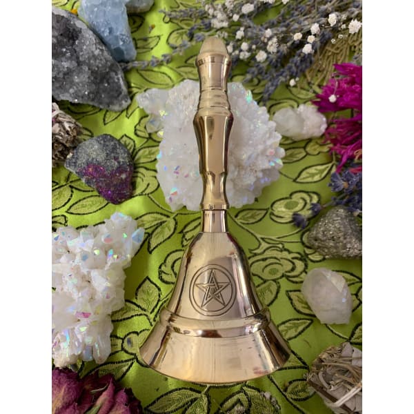 Brass & Wood Bell, Ritual Altar Bell, Witches Bells, School Bell 