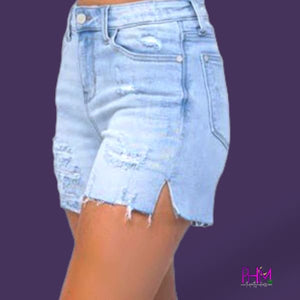 High-Waisted Light-Wash Cut-Off Jean Shorts for Girls