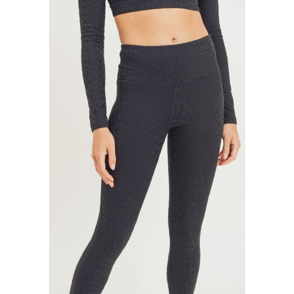 Textured Lines High Waisted Tummy Control Leggings - Mono B