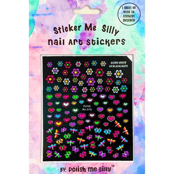 Polish Me Silly Neon Flower Nail Art Stickers