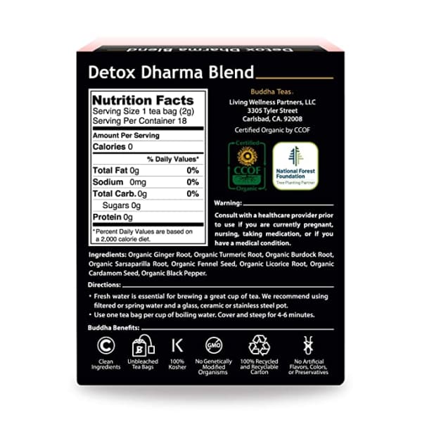 Buddha Teas Organic Detox Dharma Blend 18 Tea Bags