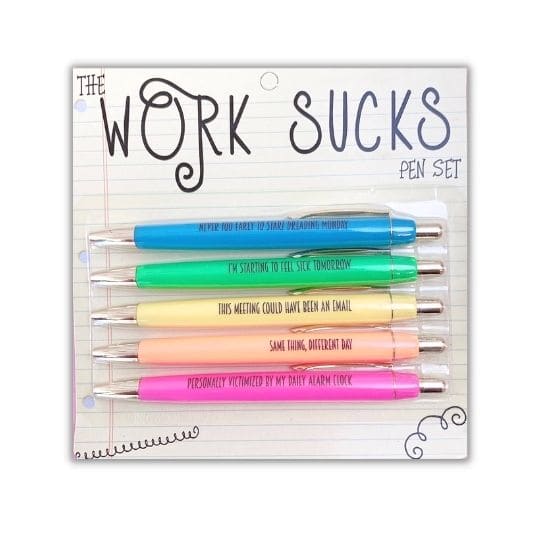 Work Sucks Snarky Ink Pen Set The Pretty Hot Mess