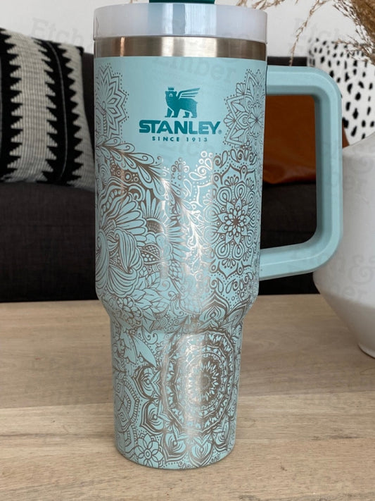 Cow Print Custom Stanley Adventure Quencher 40 oz tumbler – Etch