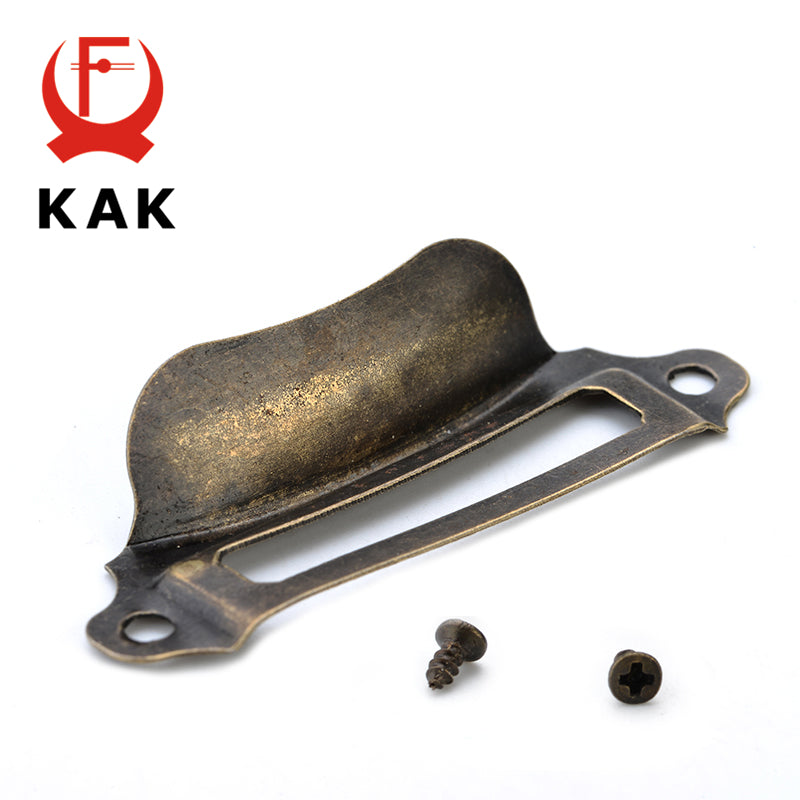 10pcs Kak Antique Brass Metal Label Pull Frame Handle File Name