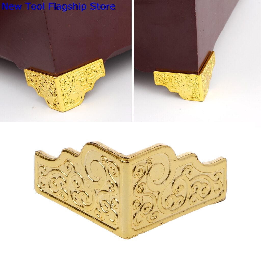 20pcs Gold Jewelry Box Wood Case Decorative Feet Leg Corner