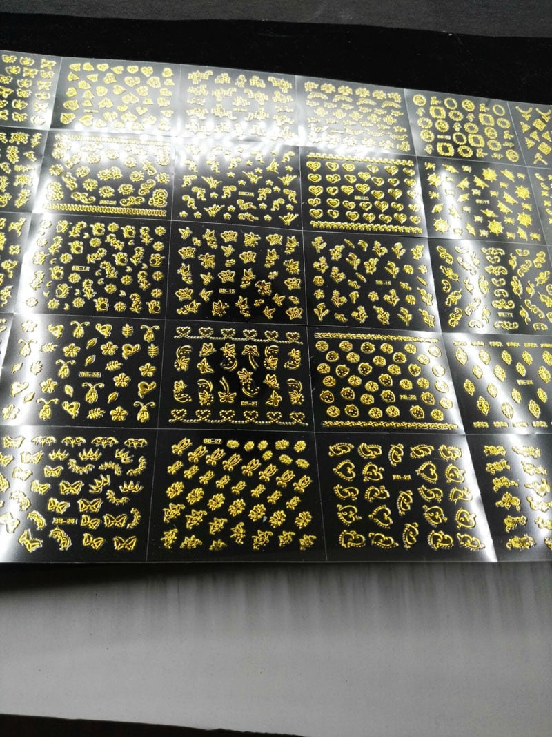 gold nail art stickers