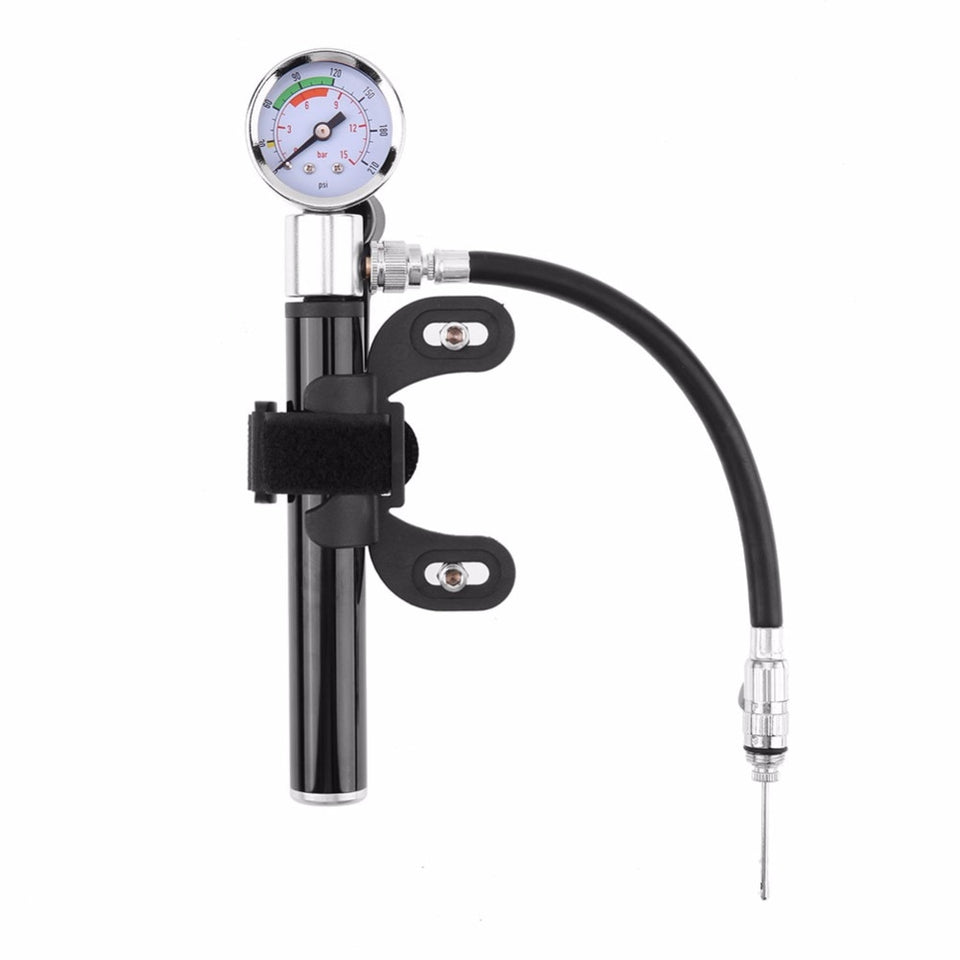 hand bike pump with gauge