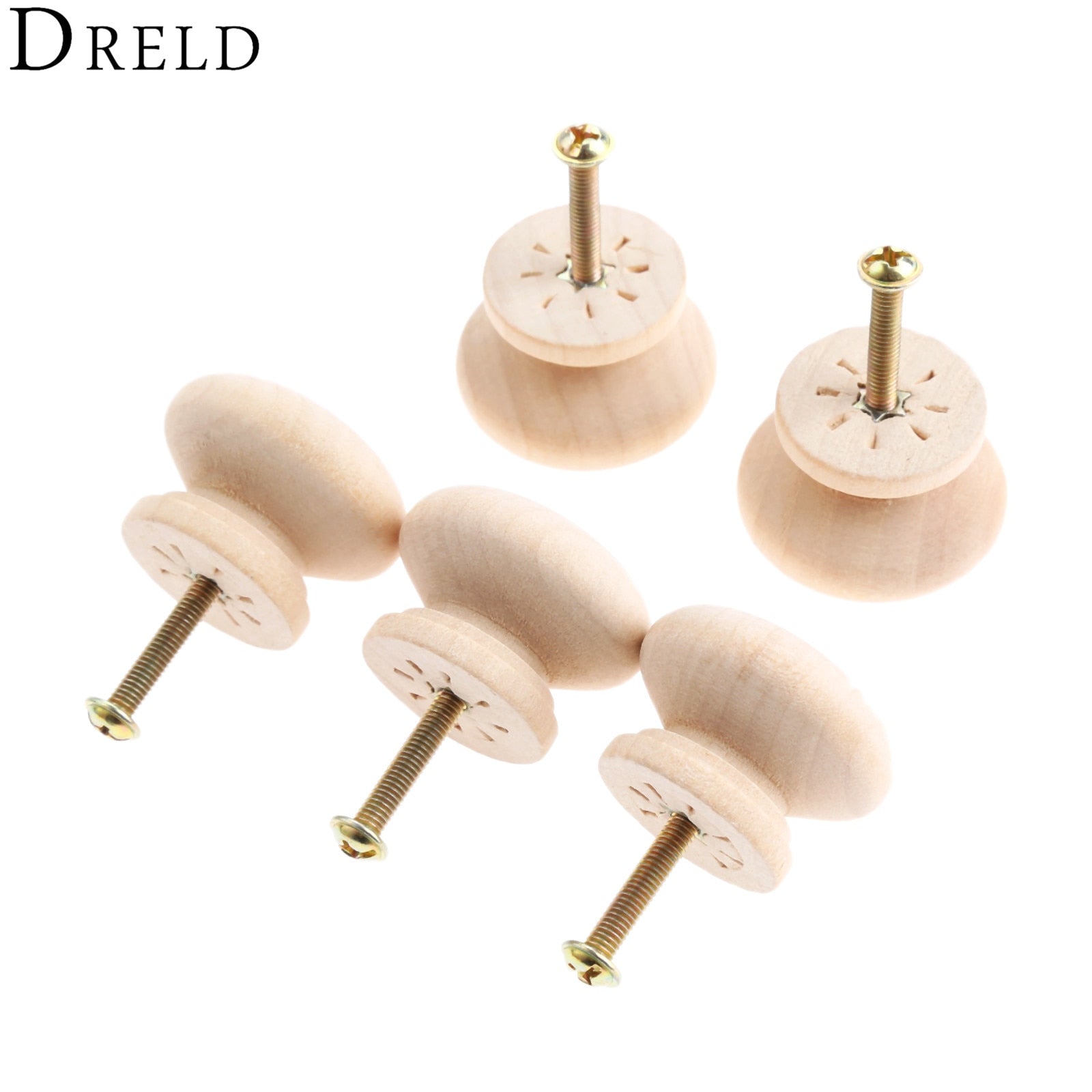 Dreld 5pcs Wooden Furniture Handles Furniture Hardware Wood