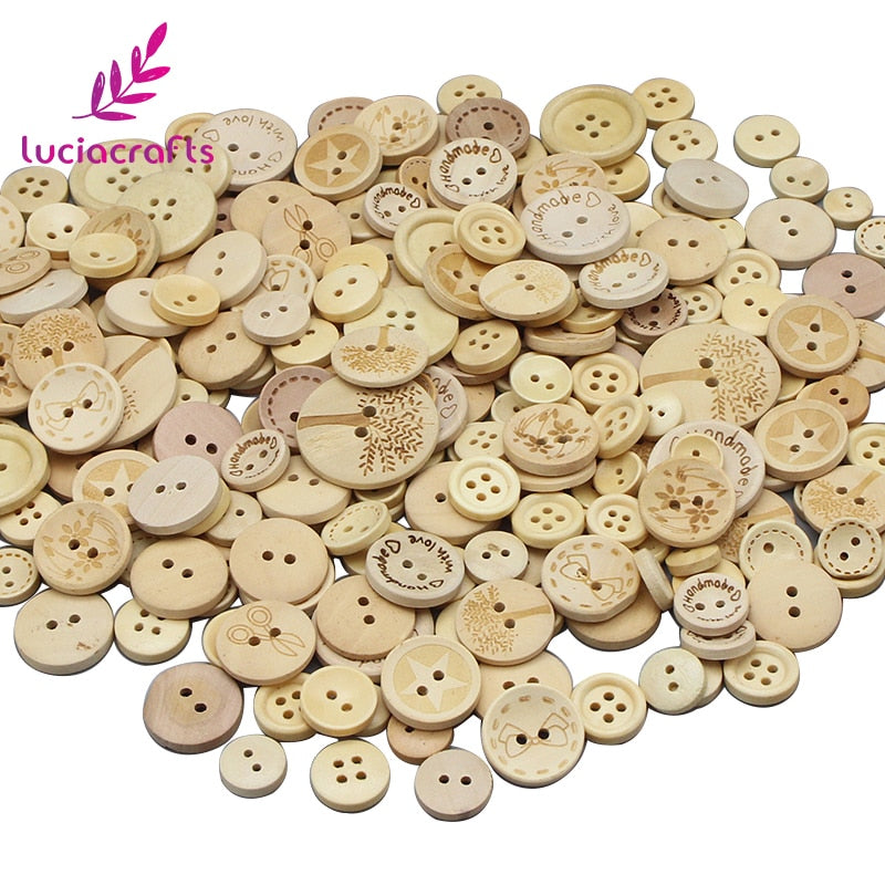 wooden sewing buttons