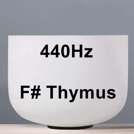 8 inch Note F Quartz 440 Hz Chakra Frosted Crystal Singing Bowl + Rubber Sticker