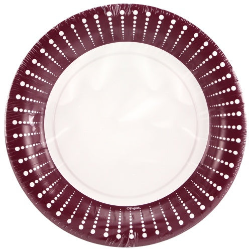 maroon paper plates