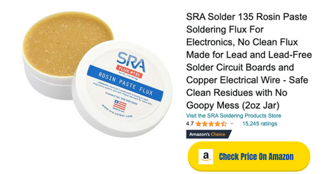 SRA Solder 135 Flujo de soldadura en pasta de resina para electrónica, sin flujo limpio hecho para placas de circuito de soldadura sin plomo y alambre eléctrico de cobre