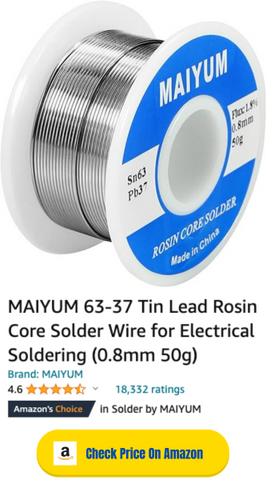 MAIYUM 63-37 Alambre de soldadura con núcleo de resina, plomo y estaño para soldadura eléctrica
