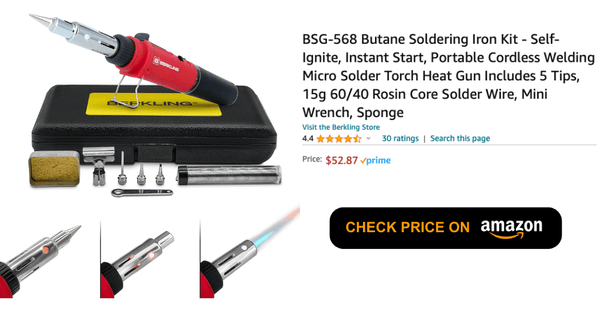 Berkling BSG-568KR Cordless Butane Soldering iron Kit