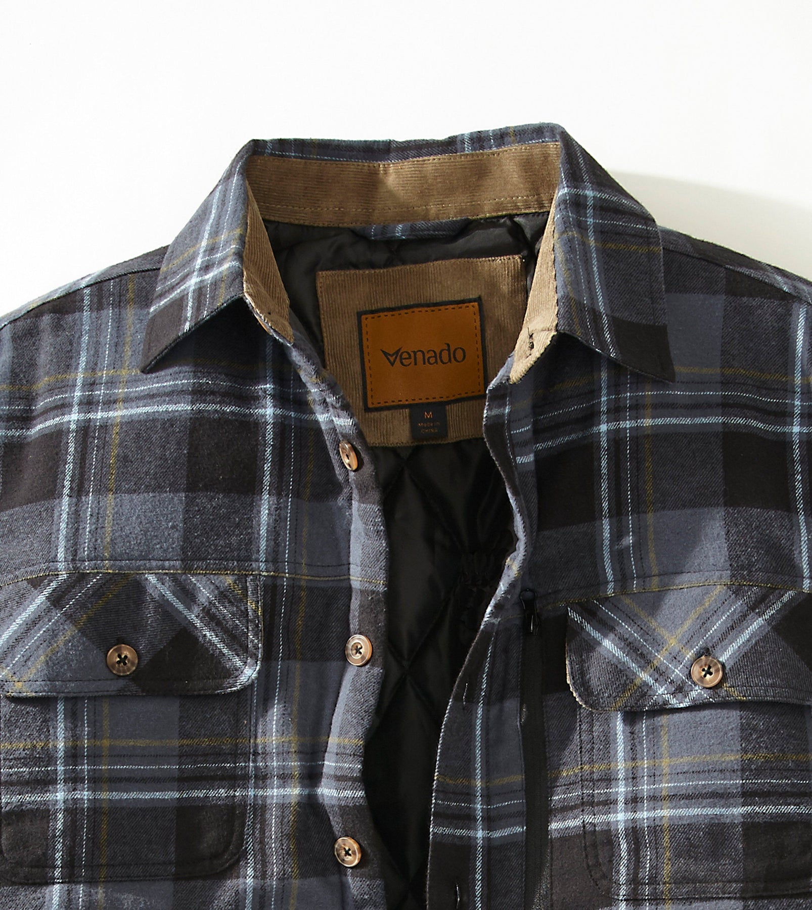 ForceField Hi Vis Hooded Tartan Plaid Quilt-Lined Flannel Shirt Jacket