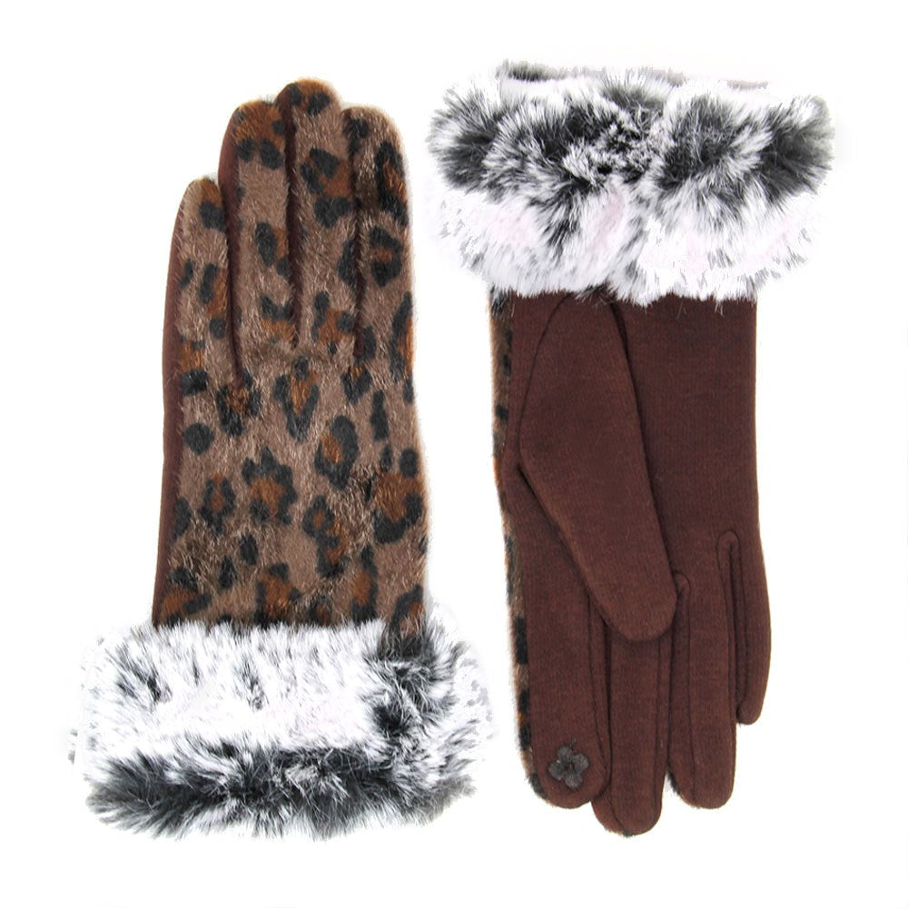 faux fur trim gloves