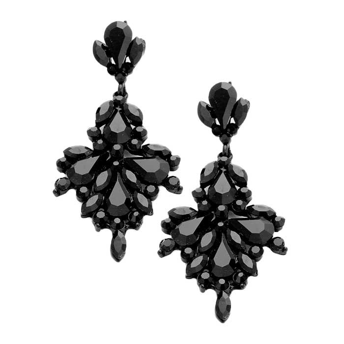 black formal earrings