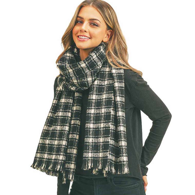 Boohoo Alana Tartan Plaid Check Scarf, $20, BooHoo