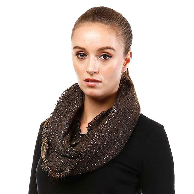 olive green knit infinity scarf