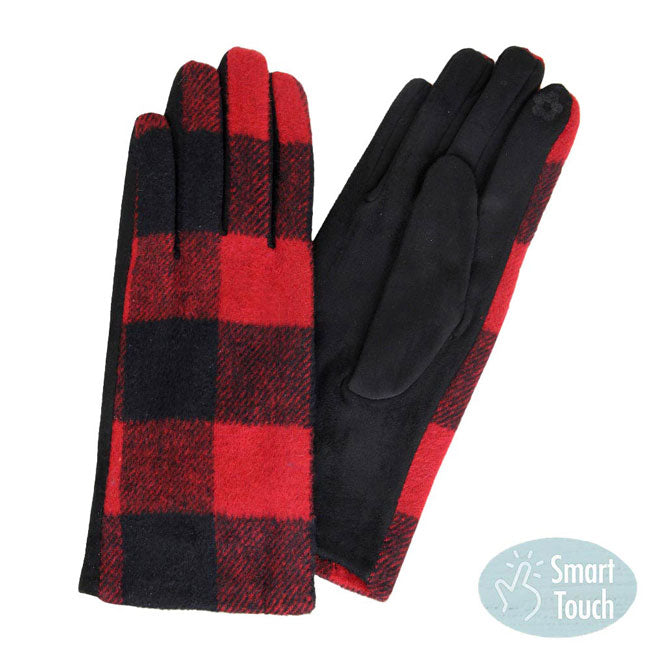 red buffalo plaid gloves