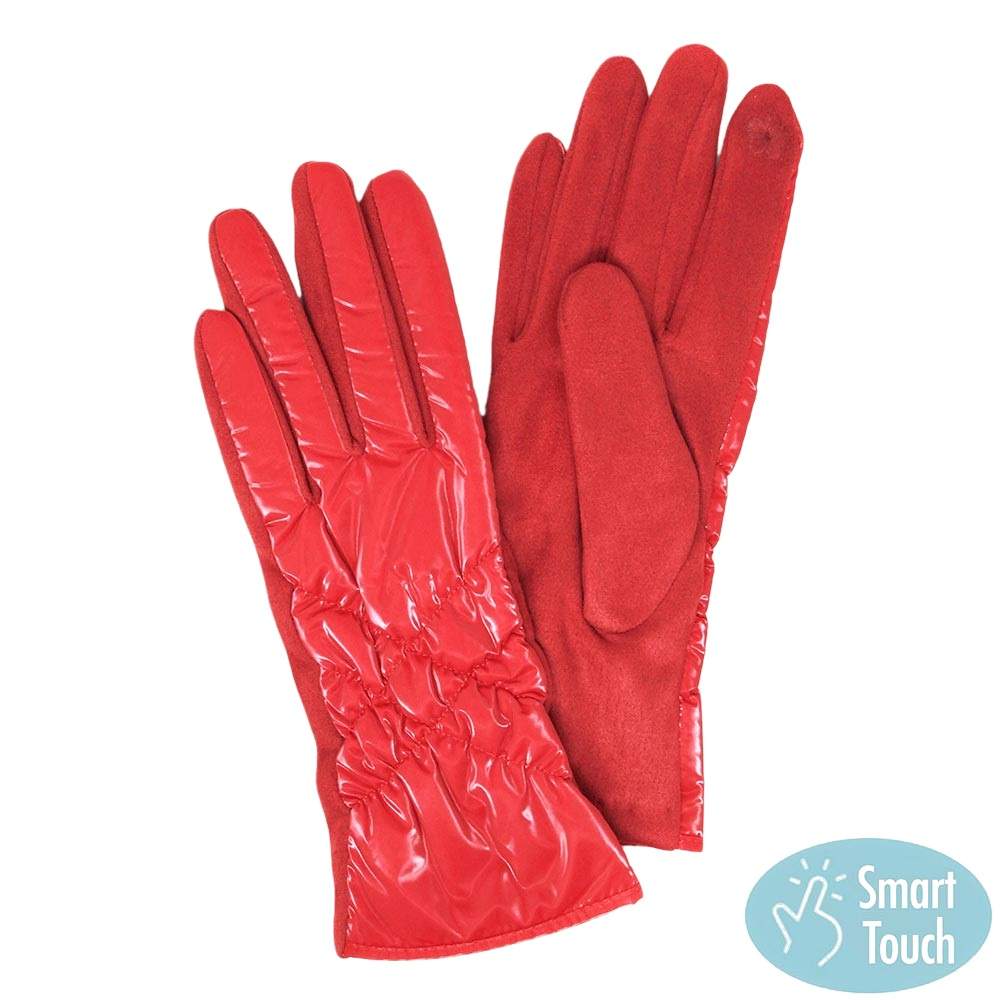 red shiny gloves