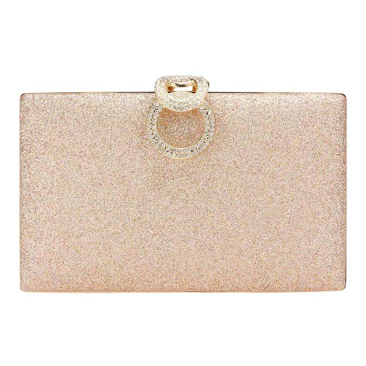 Evening Bag Black and Rose Gold Clutch Purse Evening Purse 