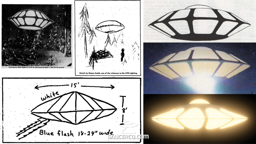 Artist Depictions of UFO as Seen by Travis Walton