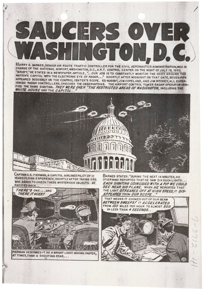 Saucers Over Washington 1952 Cartoon