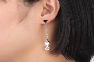 Earrings -Elegant & Fashion Dangle earring in black/rose gold color