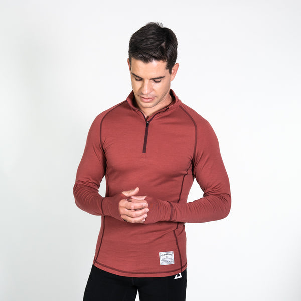 Men's merino wool zip