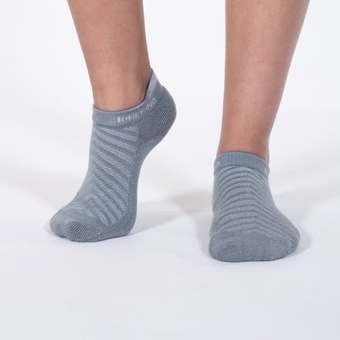 Grey merino wool no show socks