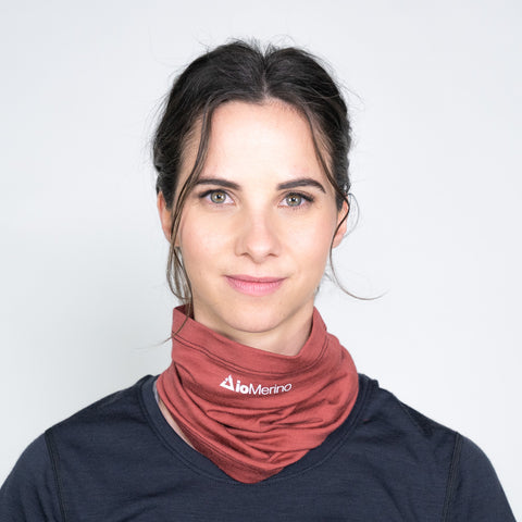 Woman wearing neck warmer