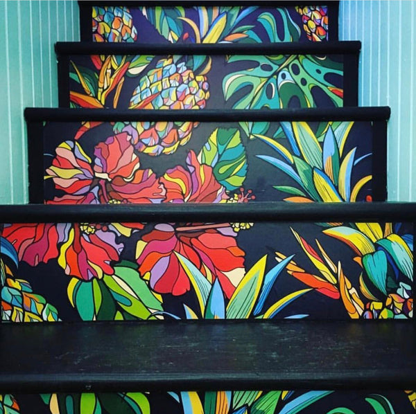 How to wallpaper stairs