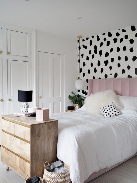 Black and White Dalmatian Bedroom feature wall