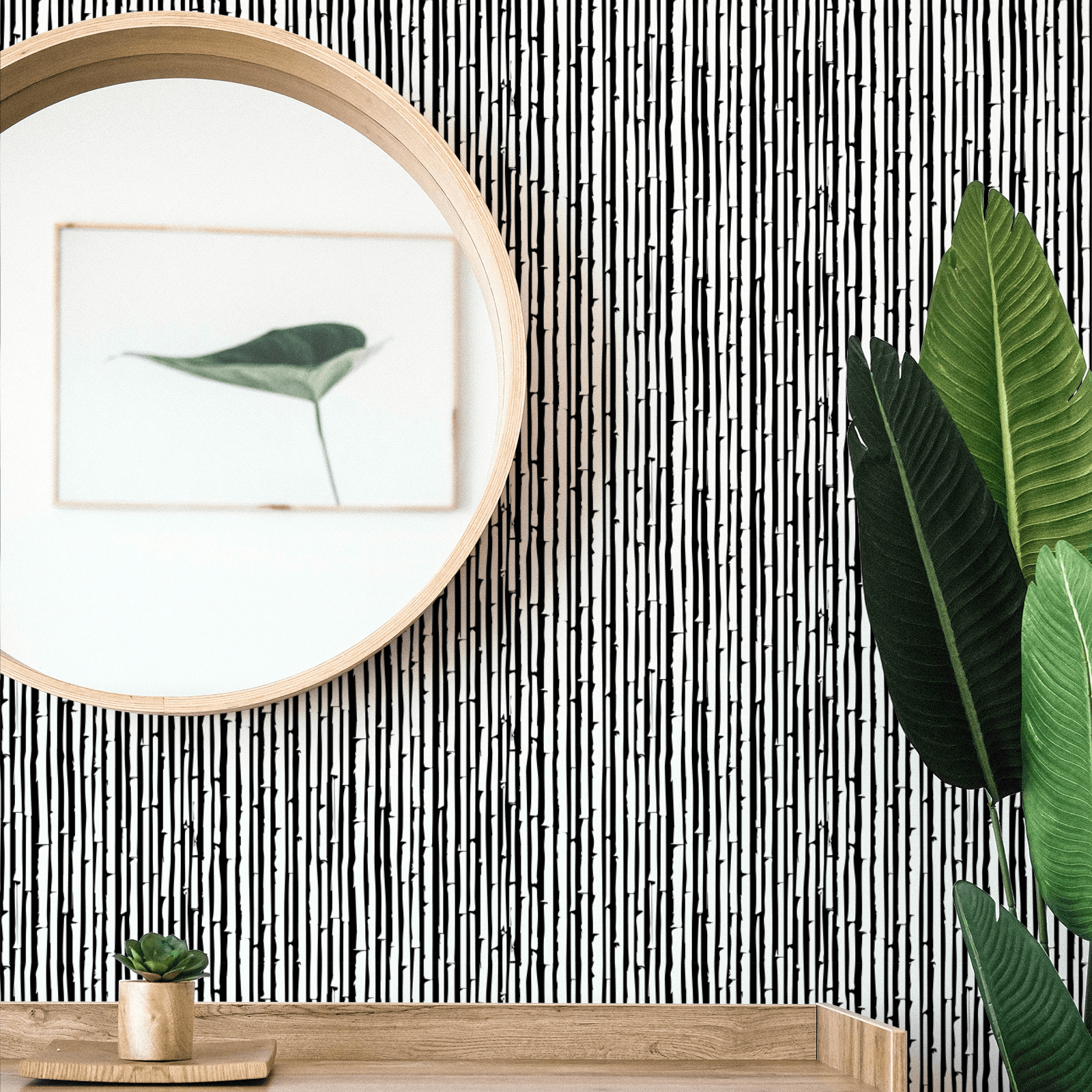Heinrich 45x500 5Meter Green Bamboo Self Adhesive Wallpaper