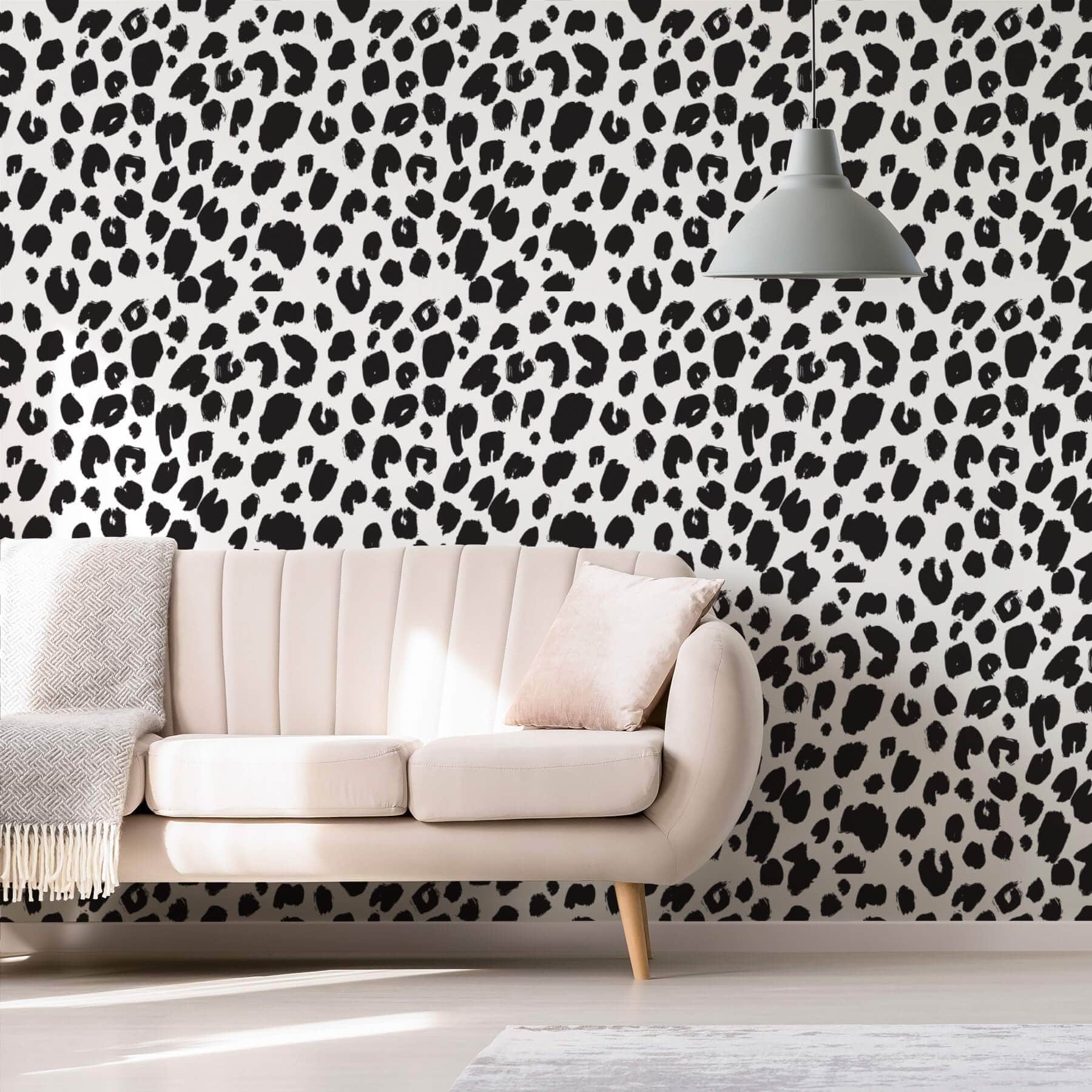 Black & White Leopard Print Peel & Stick Wallpaper – MUSE Wall Studio