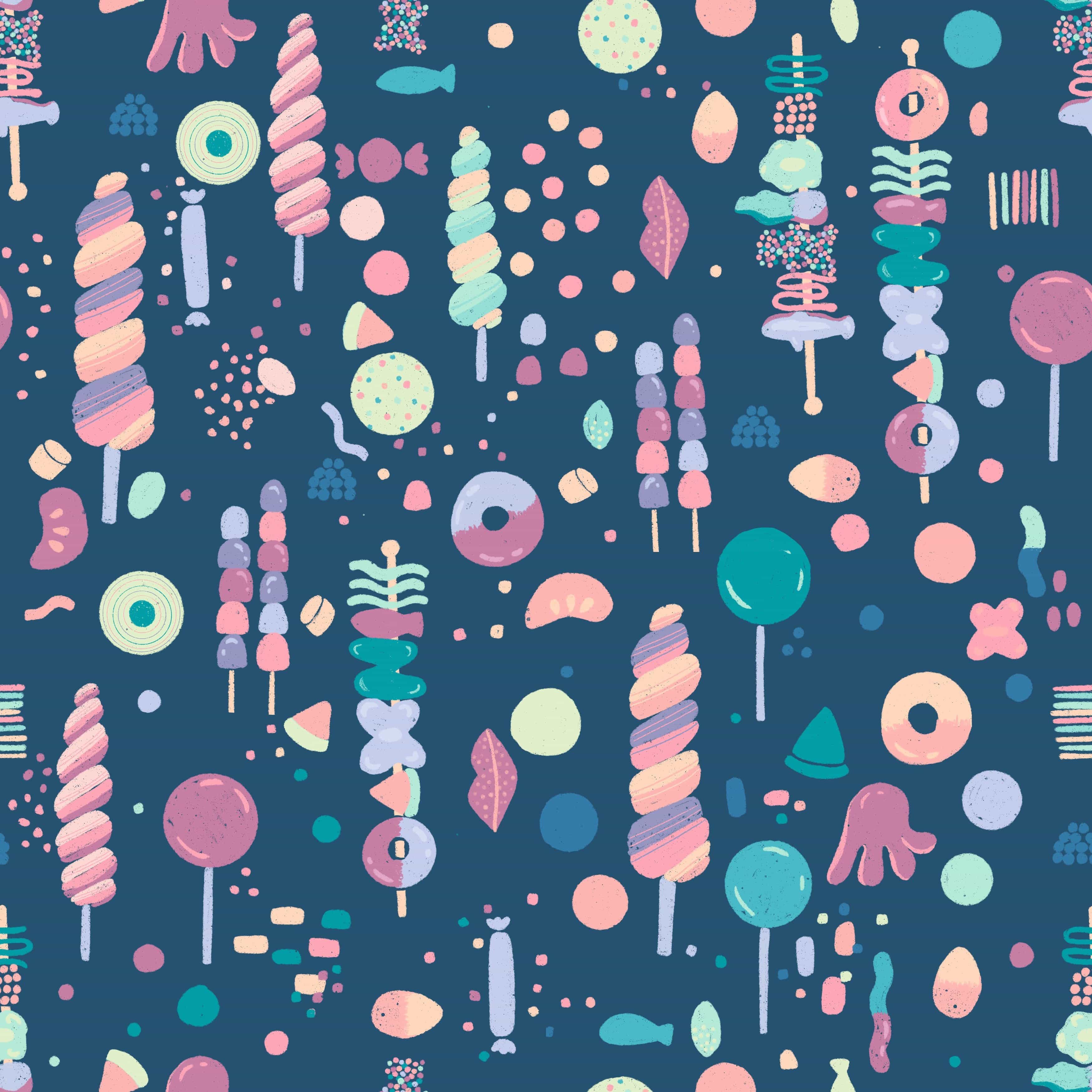 Candy Fan Club: Bright Removable Wallpaper MUSE Wall Studio