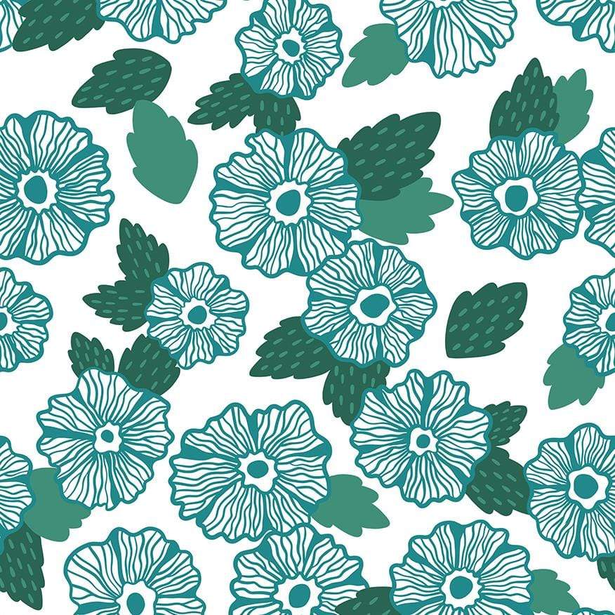 Buy Teal Floral Wallpaper Online In India  Etsy India
