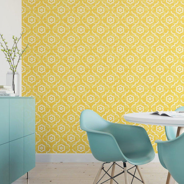 Golden Orange-Yellow Moroccan Removable Wallpaper#N##N#– MUSE Wall Studio