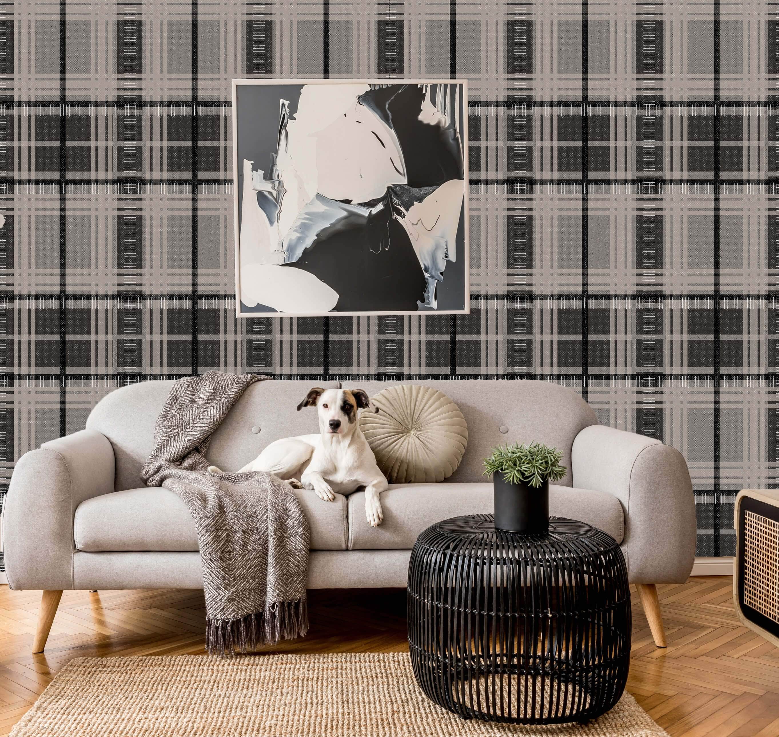 Dark Tartan Plaid Wallpaper. Peel Stick Wallpaper and Traditional